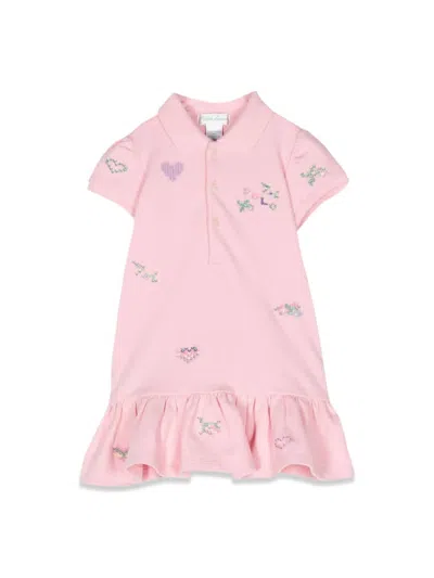 Ralph Lauren Babies' Floral-embroidered Dress In Pink
