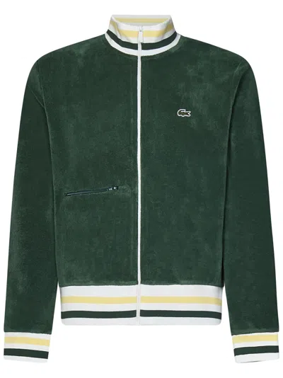 Lacoste Men's Paris Zip-up Terry Sweatshirt - M - 4 In Green