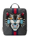 GUCCI GUCCI GG SUPREME BACKPACK WITH ANGRY CAT - BLACK,4783249C2EN12301567