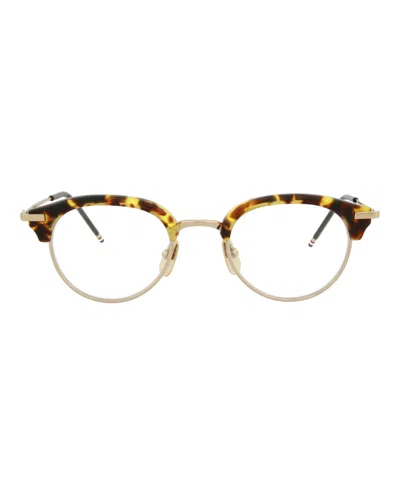 Thom Browne Oval-frame Metal Optical Frames In Gold