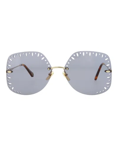 Chloé Yse Square-frame Metal Sunglasses In Gold