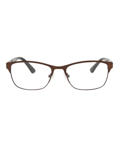 Mcq By Alexander Mcqueen Square-frame Metal Optical Frames In Brown