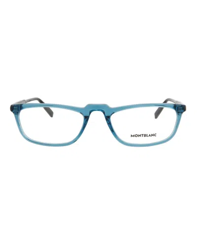 Mont Blanc Rectangle-frame Acetate Optical Frames In Green