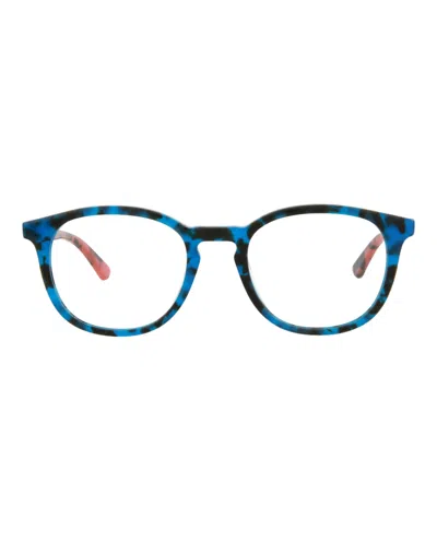 Mcq By Alexander Mcqueen Mcq Alexander Mcqueen Round-frame Acetate Optical Frames Eyeglass Frame Multicolored Size 53 Acetate In Blue