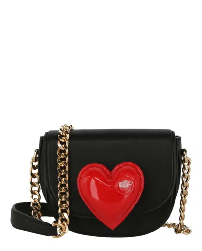 Moschino Inflatable Heart Crossbody Bag In Black Red