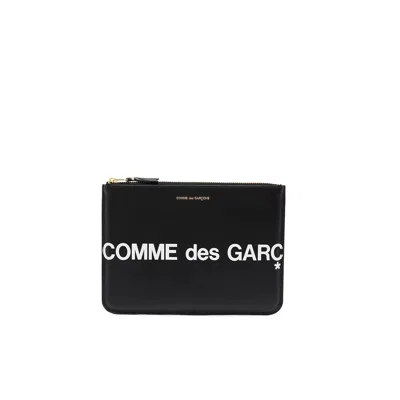 Comme Des Garçons Logo Wallet In Black