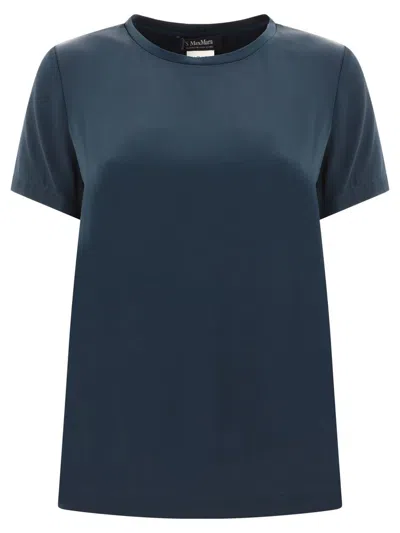 's Max Mara "rebecca" Satin T-shirt In Blue