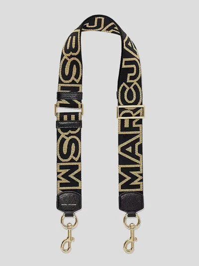Marc Jacobs Branded Shoulder Strap In Blackgold