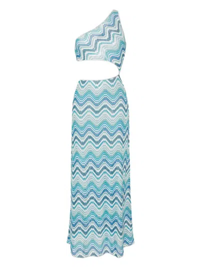 Missoni Cut-out Detail Zig-zag Cover Up In Blue