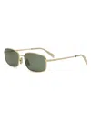 Celine Women's Triomphe 60mm Rectangular Sunglasses In Gold Crystal Green