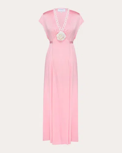 Sleeper Women's The Genus Rosa Satin Maxi Dress In Pink