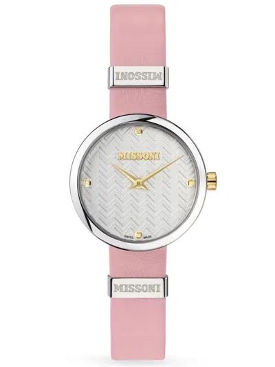 Missoni Women's M1 Cuff 29mm Stainless Steel & Leather Strap Watch In Sapphire