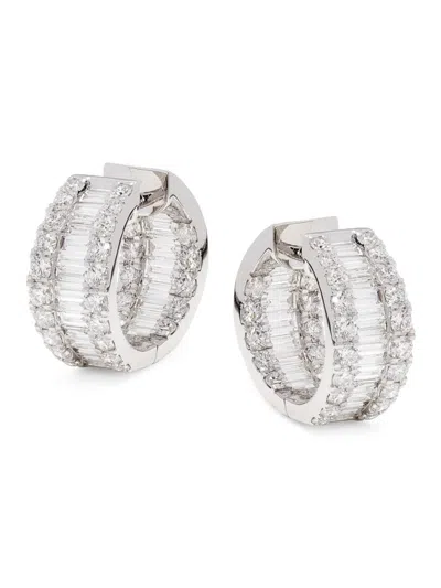 Saks Fifth Avenue Women's 14k White Gold & 6 Tcw Lab Grown Diamond Huggie Earrings
