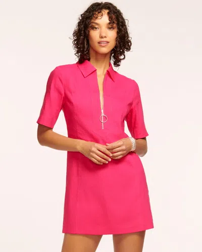 Ramy Brook Tunechi Linen Mini Dress In Pink Punch