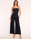 Ramy Brook Delia Cropped Belted Jumpsuit In Navy
