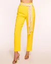 Ramy Brook Marion Belted Cropped Pant In Bright Lemon