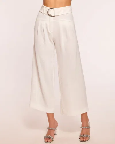 Ramy Brook Marguerite Cropped Belted Pant In Ivory