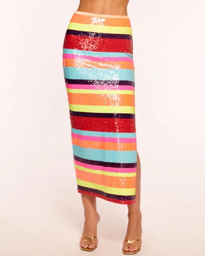 Ramy Brook Myrtie Sequin Midi Skirt In Sequin Stripe