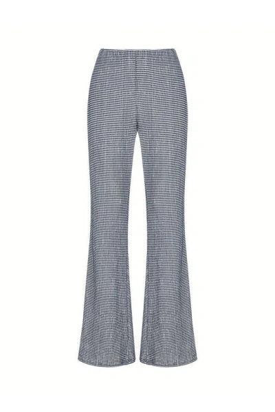 Nocturne Striped Flared Trousers In Grey