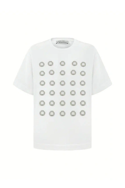 Nocturne Metal Ring Detailed T-shirt In White