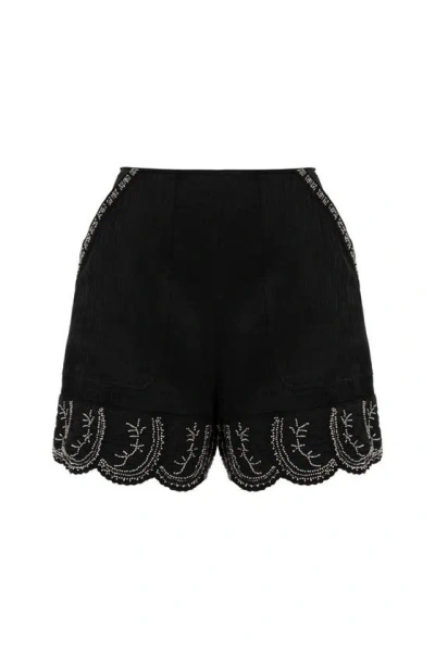 Nocturne Stone Detailed Shorts In Black