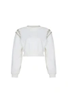 Nocturne Crop Sweatshirt In White