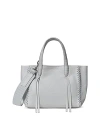 Callista Mini Braided Leather Tote Bag In Stone