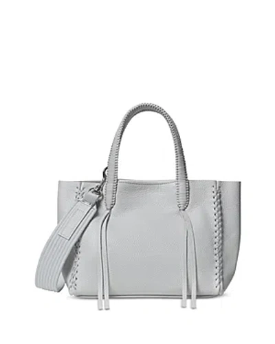 Callista Mini Braided Leather Tote Bag In Stone