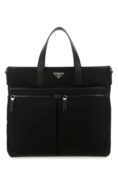 Prada Black Nylon Handbag In F0002