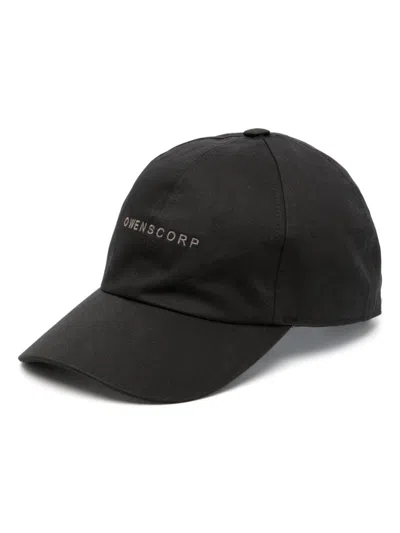 Rick Owens Logo-embroidered Cotton Baseball Cap In Black