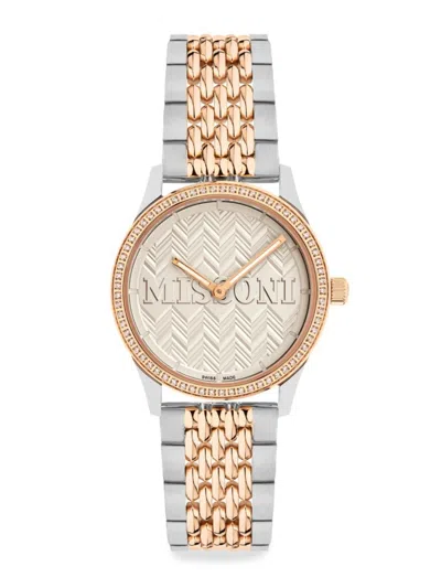Missoni Women's Zigzag Lover Ip Two Tone Gold Stainless Steel Bracelet Watch