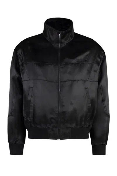 Saint Laurent Teddy Full Zip Jacket In Black