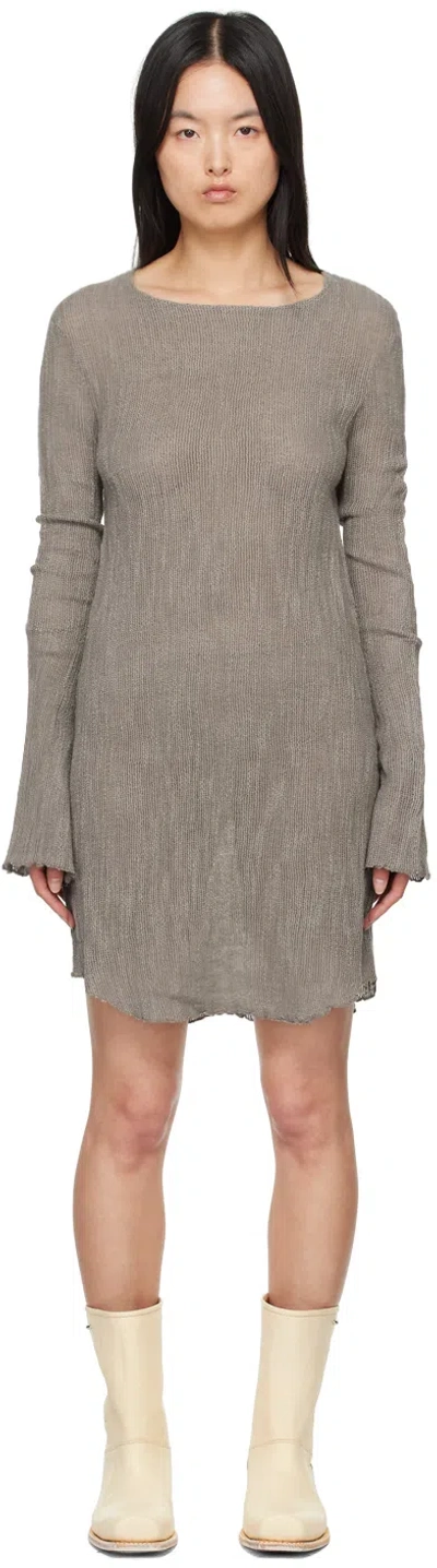 Our Legacy Two Face Mini Dress In Grey Granite Yawning Linen
