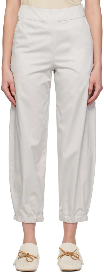 Max Mara Womens Stone Candela Cropped Tapered-leg Cotton Trousers
