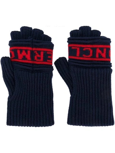 Moncler Guanti Wool Fingerless Gloves In Navy