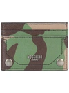 MOSCHINO camouflage print cardholder,A8134802012333681