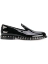 Valentino Soul Rockstud Patent Leather Formal Slipper, Black In Black