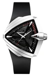 Hamilton Men's Swiss Automatic Ventura Xxl Black Rubber Strap Watch 45.5x46mm H24655331 In Black/ Silver