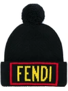 FENDI FENDI REVERSIBLE KNIT HAT - BLACK,FXQ056A0AB12329809