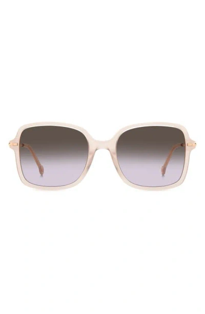 Carolina Herrera 55mm Square Sunglasses In Beige/ Brown Violet