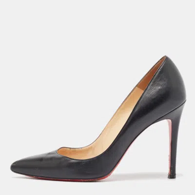 Pre-owned Christian Louboutin Black Leather Pigalle Pumps Size 37
