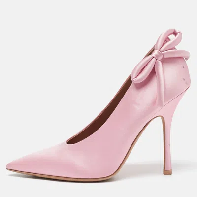 Pre-owned Valentino Garavani Pink Satin Nite-out Pointed Toe Pumps Size 39