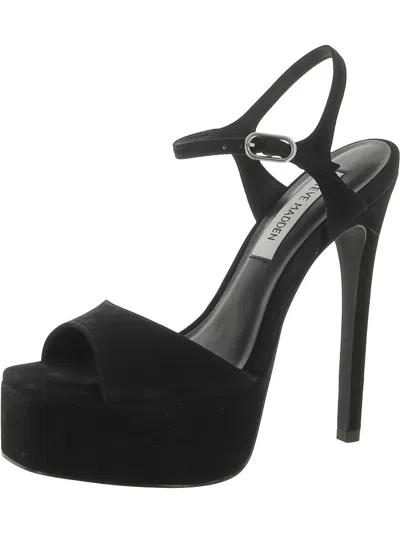 Steve Madden Women's Cologne Ankle-strap Platform Dress Sandals In Black