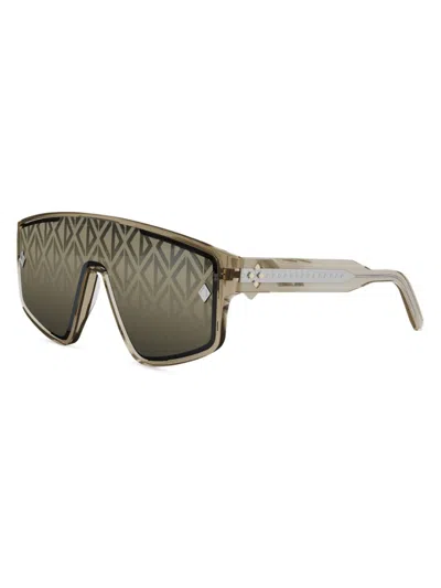 Dior Men's Cd Diamond M1u Mask Sunglasses In Transparent Taupe Brown