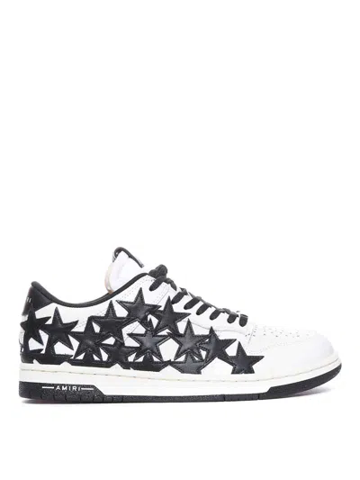 Amiri Stars Brand-embossed Low-top Leather Trainers In White