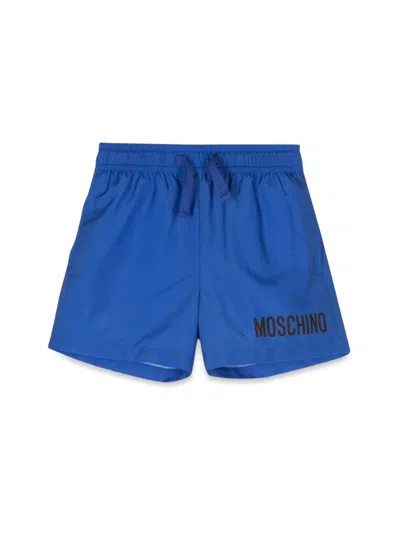 Moschino Kids' Logo-print Swim Shorts In Blue