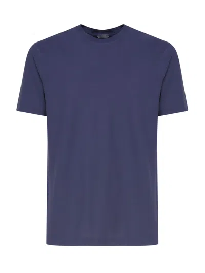 Zanone Cotton T-shirt In Blue