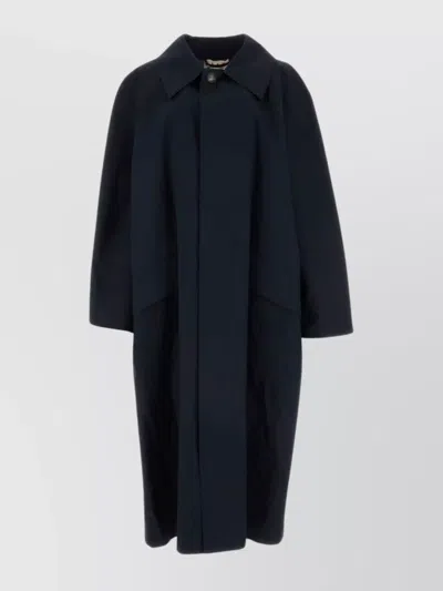 Marni Logo Embroidered Duster Coat In Blublack