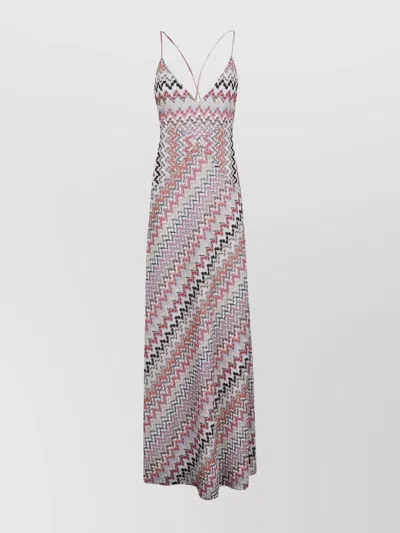 Missoni Pink Zigzag-pattern Maxi Dress