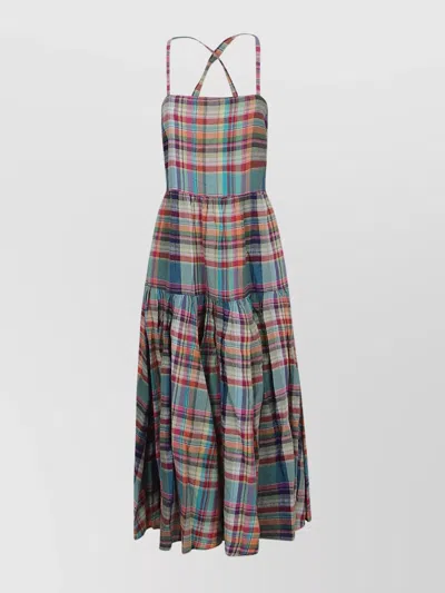 Polo Ralph Lauren Plaid-pattern Linen Maxi Dress In Multi Plaid